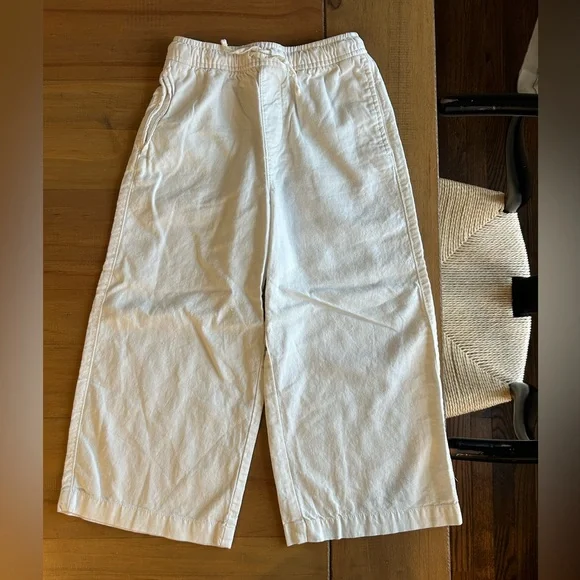 Old Navy White Wide-Leg Cropped Pants for Kids - Picture 1 of 3